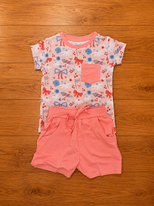 Little Britches Pink America Daywear Set