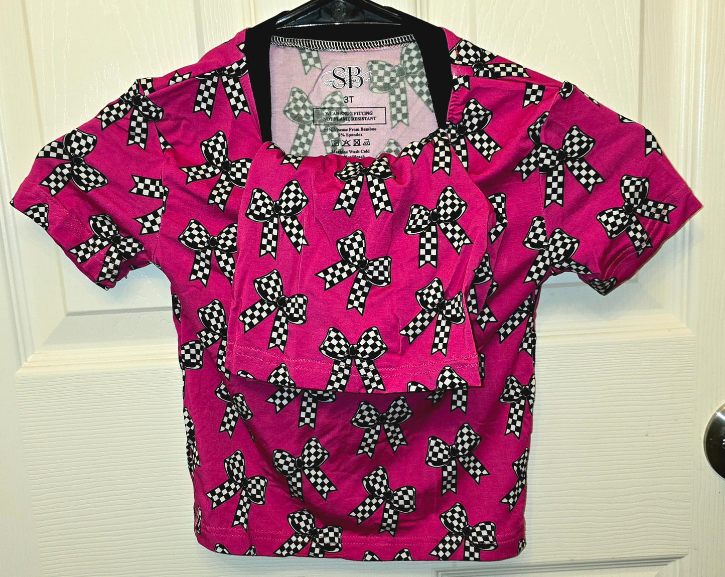 SnugBugs Racing Bows Short Sleeve and Shorts Daywear