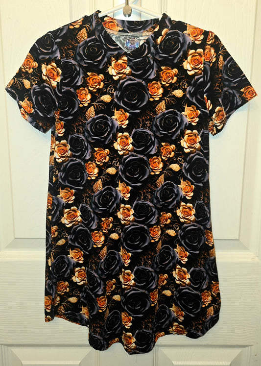 Ooh La La Bamboo Black & Roses Kids Moo Moo Dress