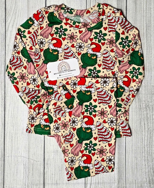 Grinch & Trees 2 Piece PJ Set