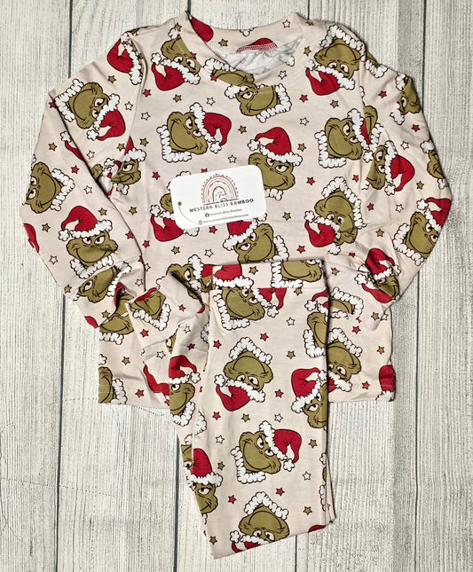 Grinch Santa 2 Piece PJ Set